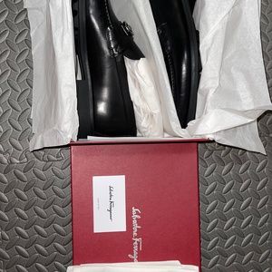 Salvatore Ferragamo David US Mens 9.5 EE Nero Calf New in Box